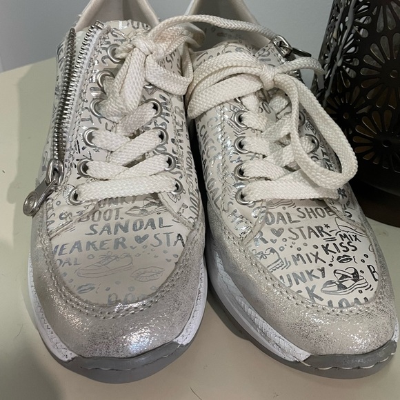 Rieker Women's White and Silver Sneakers - Picture 12 of 14